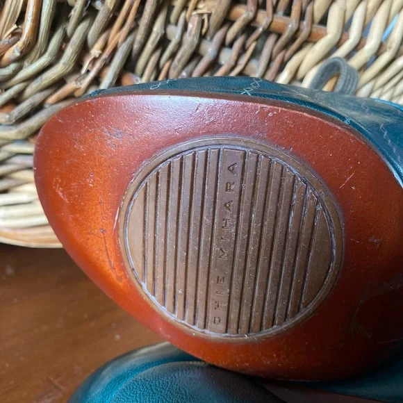 Chie Mihara Teal Leather Heels with Lace Detail - Picture 8 of 11